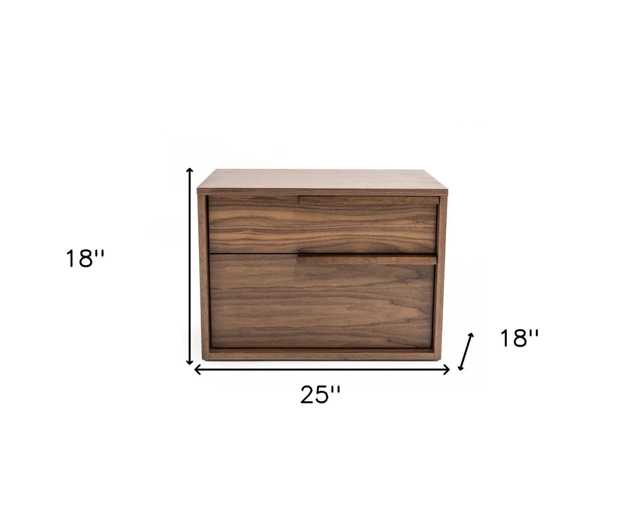 18" Wood Two Drawer Nightstand Homeroots Bed & Bath