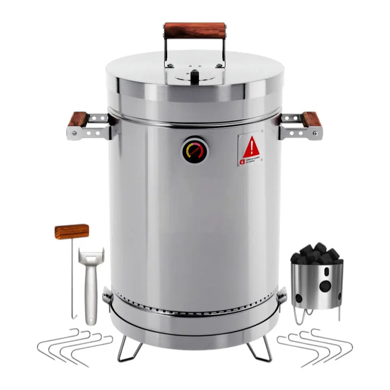 18" X 12" Silver Stainless Steel Portable Smoker Barrel Homeroots Outdoor