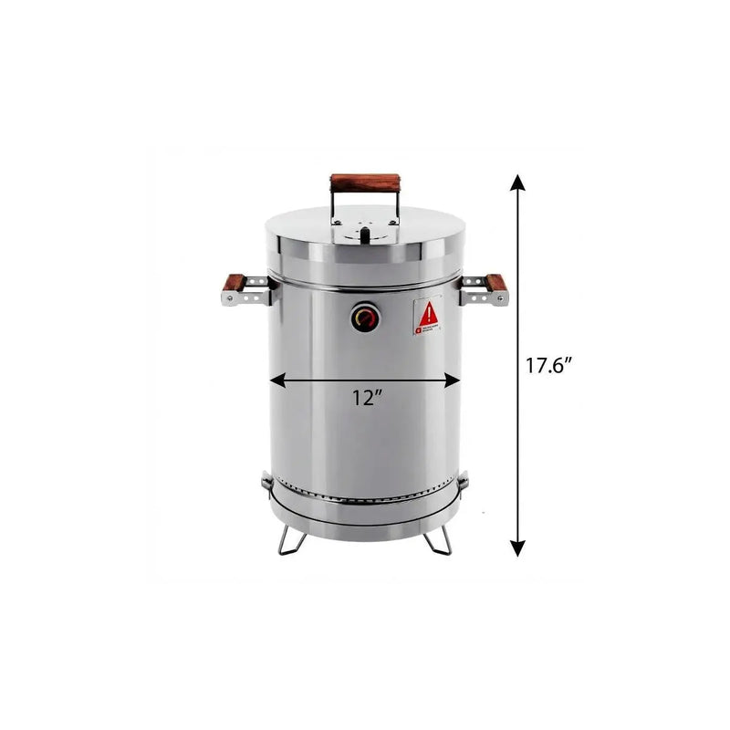 18" X 12" Silver Stainless Steel Portable Smoker Barrel Homeroots Outdoor