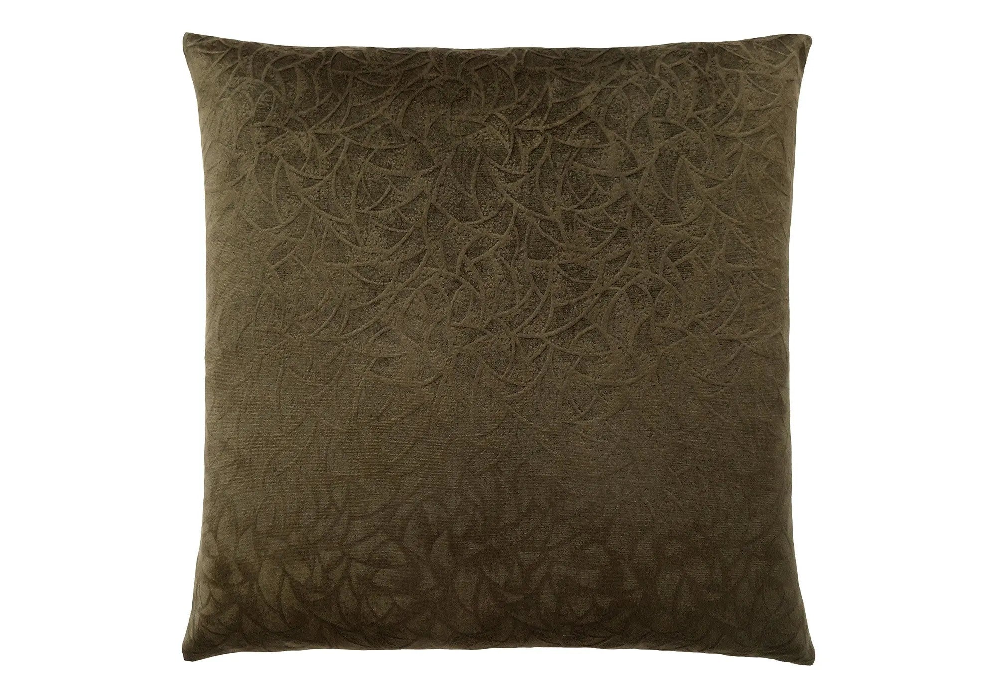 18" X 18" Dark Green Velvet Polyester Floral Zippered Pillow Homeroots Home Decor