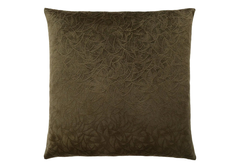 18" X 18" Dark Green Velvet Polyester Floral Zippered Pillow Homeroots Home Decor
