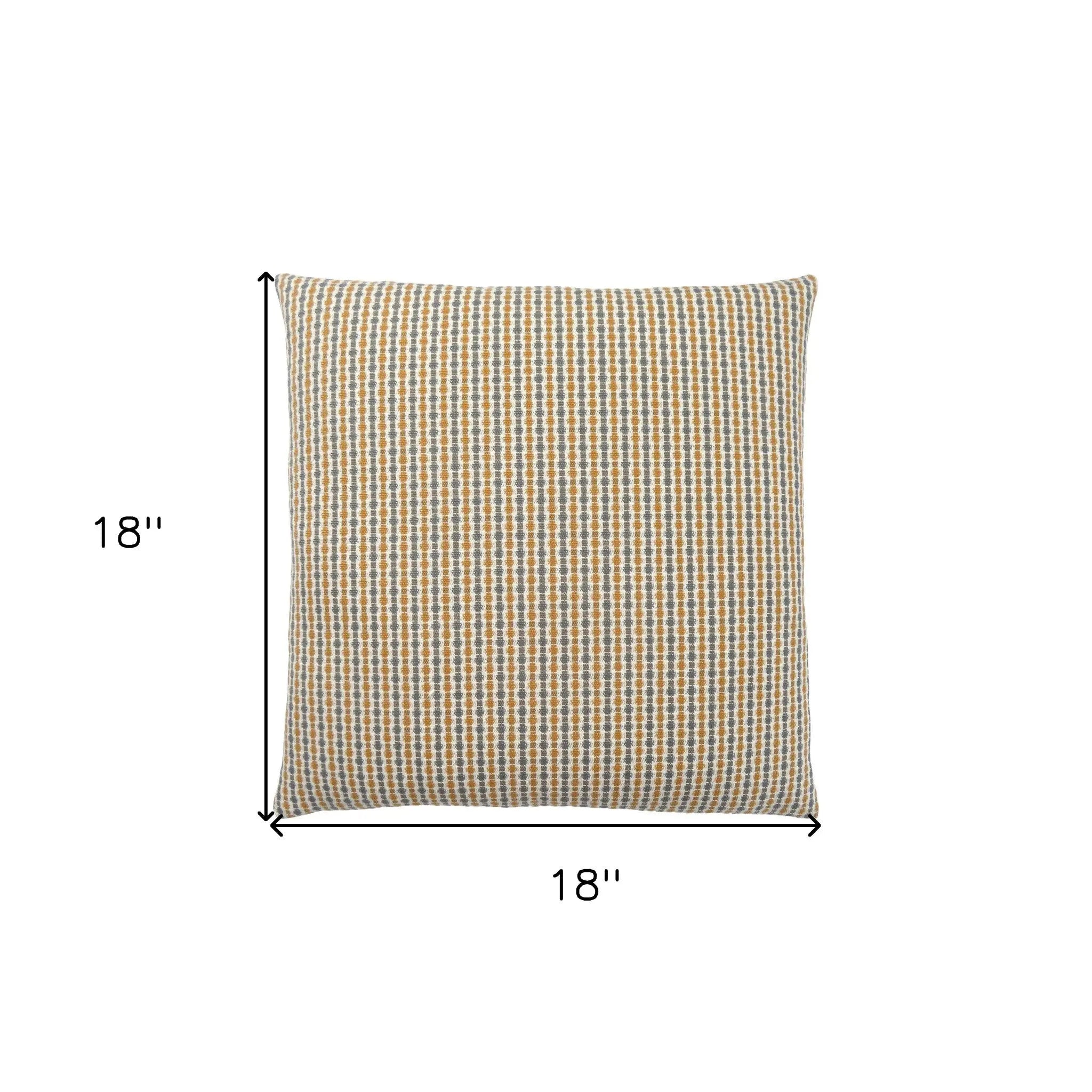 18" X 18" Gray and Gold Polyester Striped Zippered Pillow Homeroots Home Decor