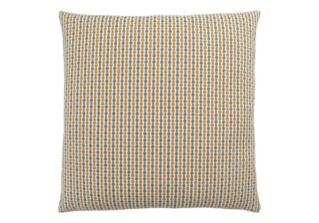 18" X 18" Gray and Gold Polyester Striped Zippered Pillow Homeroots Home Decor
