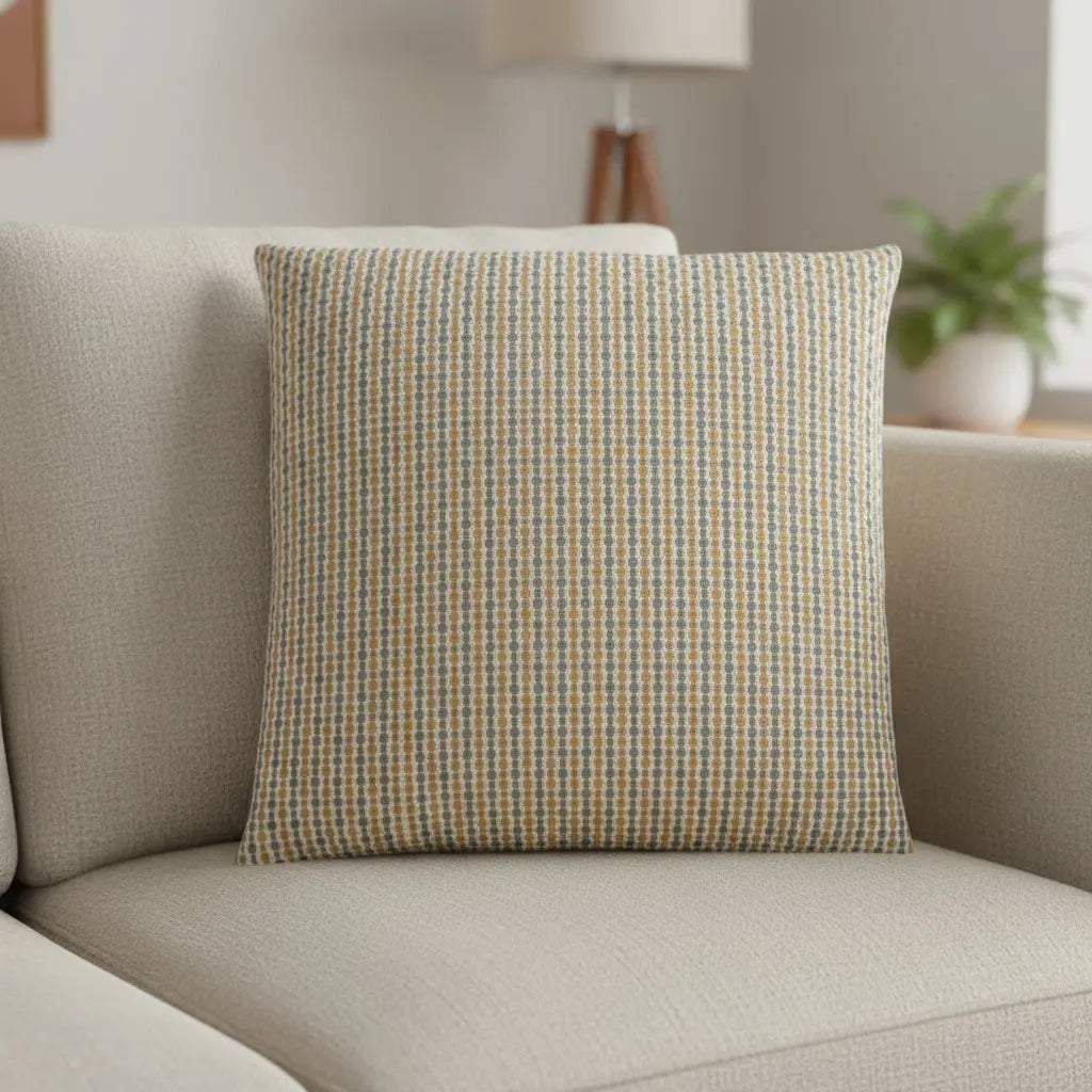 18" X 18" Gray and Gold Polyester Striped Zippered Pillow Homeroots Home Decor