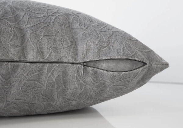 18" X 18" Light Gray Velvet Polyester Abstract Zippered Pillow Homeroots Home Decor