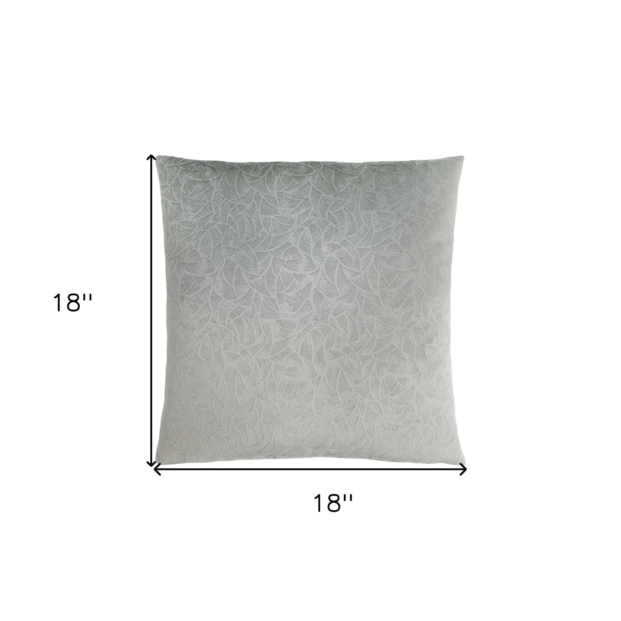 18" X 18" Light Gray Velvet Polyester Abstract Zippered Pillow Homeroots Home Decor
