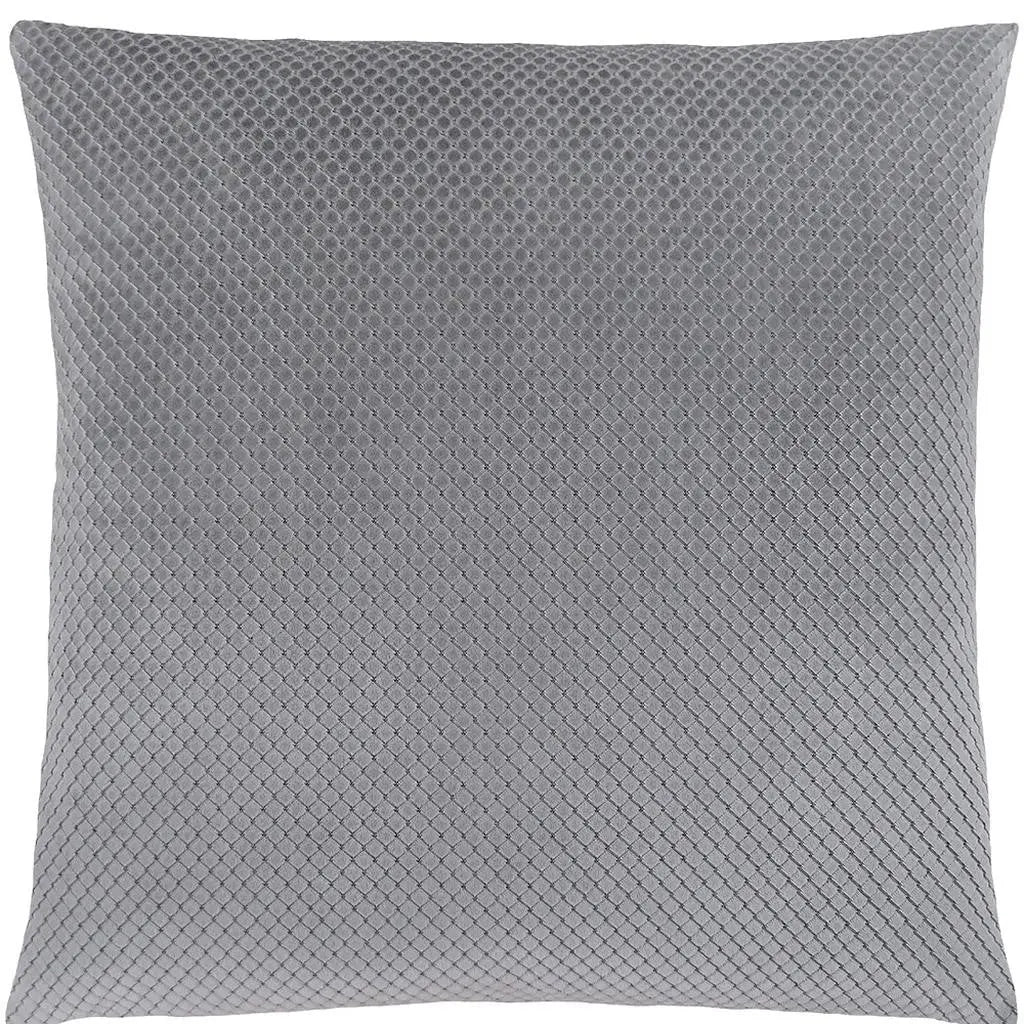 18" X 18" Silver Velvet Polyester Diamond Zippered Pillow Homeroots Home Decor