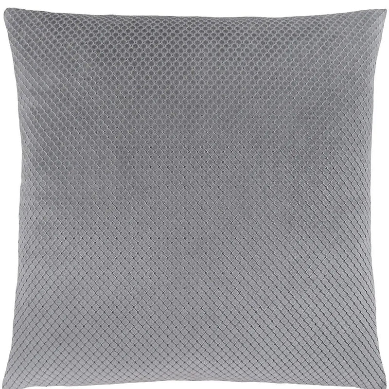 18" X 18" Silver Velvet Polyester Diamond Zippered Pillow Homeroots Home Decor
