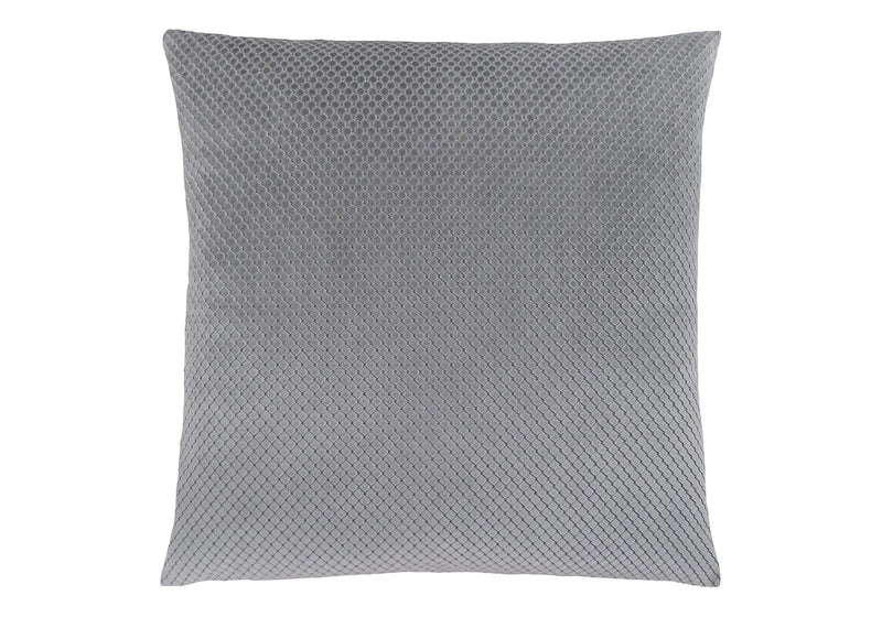 18" X 18" Silver Velvet Polyester Diamond Zippered Pillow Homeroots Home Decor
