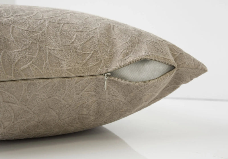 18" X 18" Taupe Velvet Polyester Abstract Zippered Pillow Homeroots Home Decor