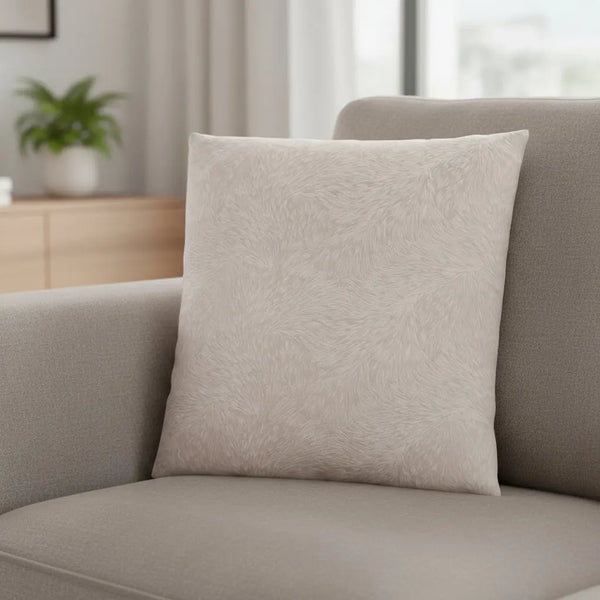 18" X 18" Taupe Velvet Polyester Feather Zippered Pillow Homeroots Home Decor