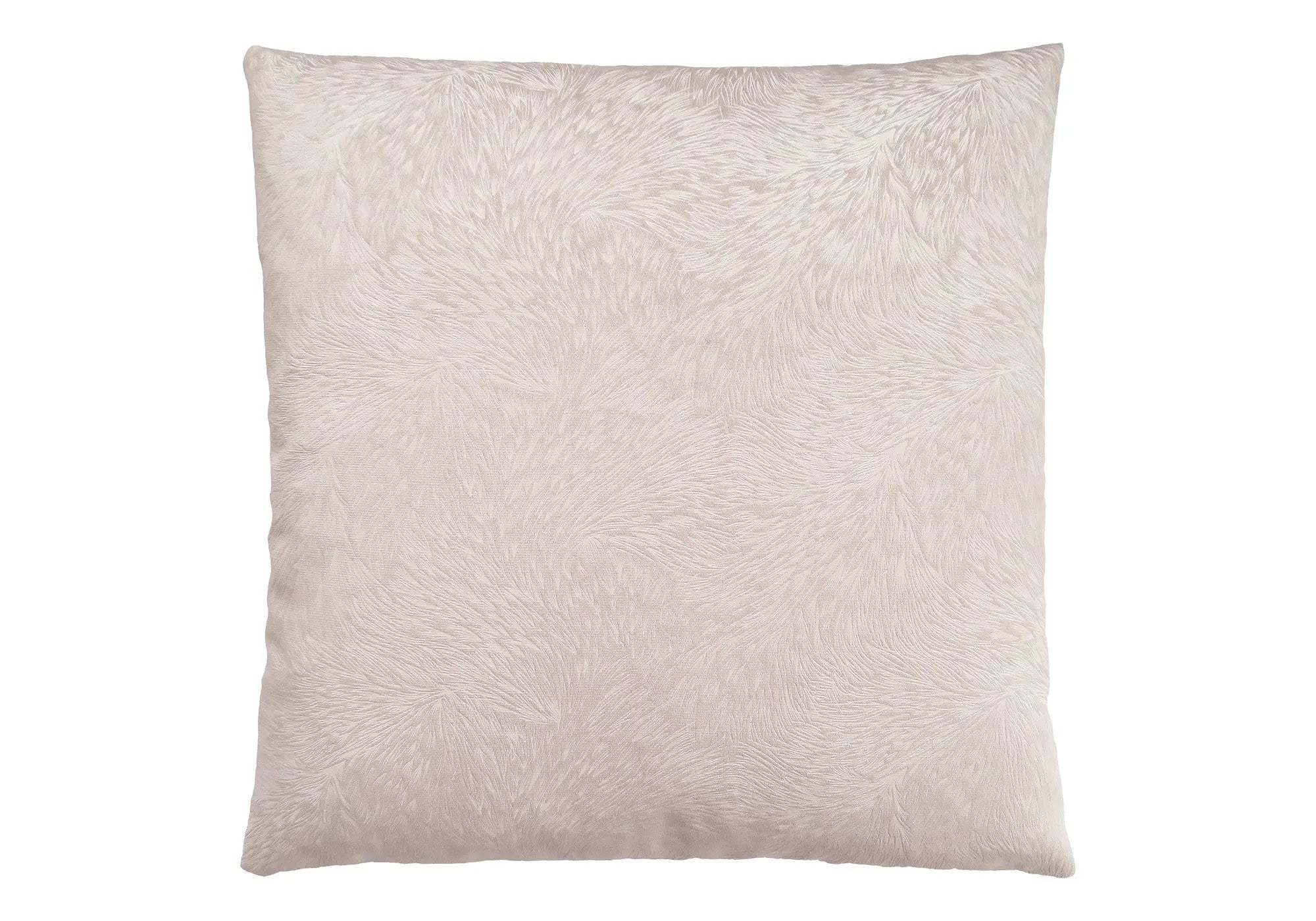 18" X 18" Taupe Velvet Polyester Feather Zippered Pillow Homeroots Home Decor