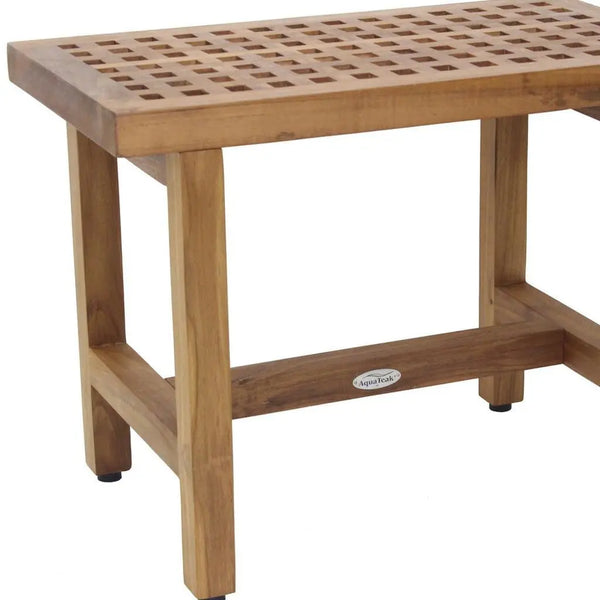18" X 24" Brown Teak Rectangular Shower Bench Homeroots Bed & Bath