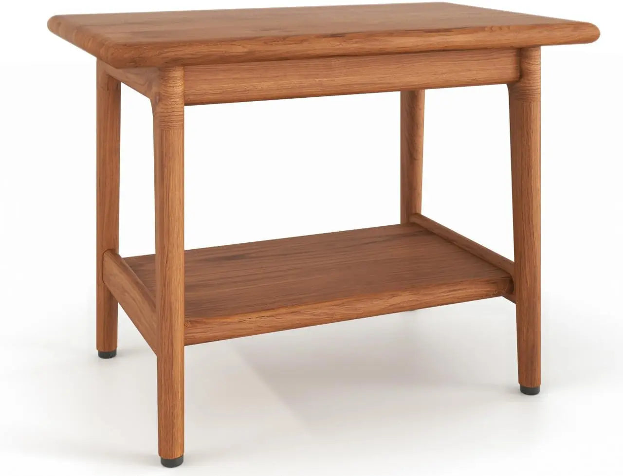18" X 24" Brown Teak Rectangular Shower Bench With Shelf Homeroots Bed & Bath