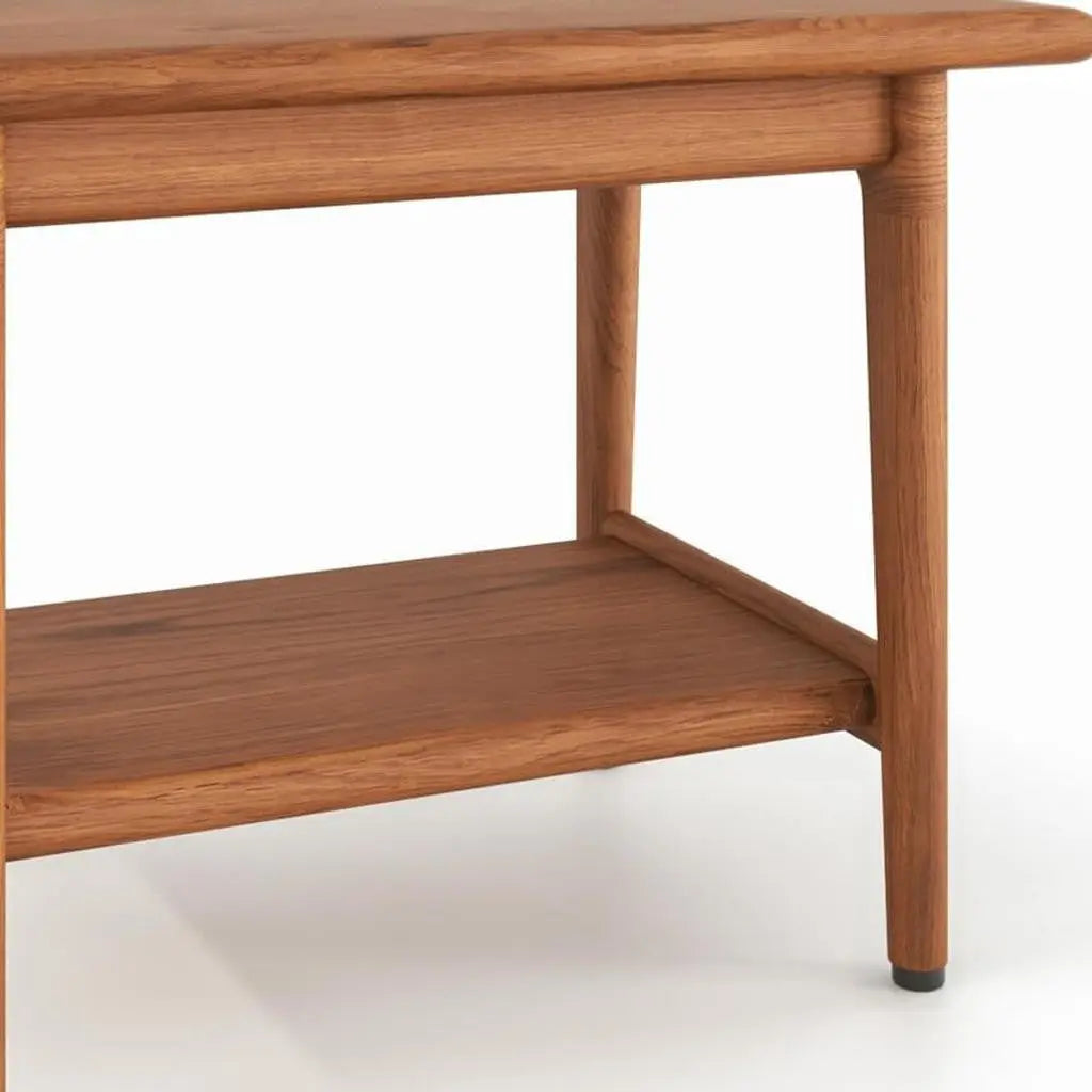 18" X 24" Brown Teak Rectangular Shower Bench With Shelf Homeroots Bed & Bath