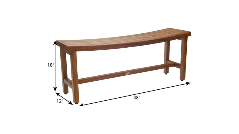 18" X 48" Brown Teak Rectangular Shower Bench Homeroots Bed & Bath
