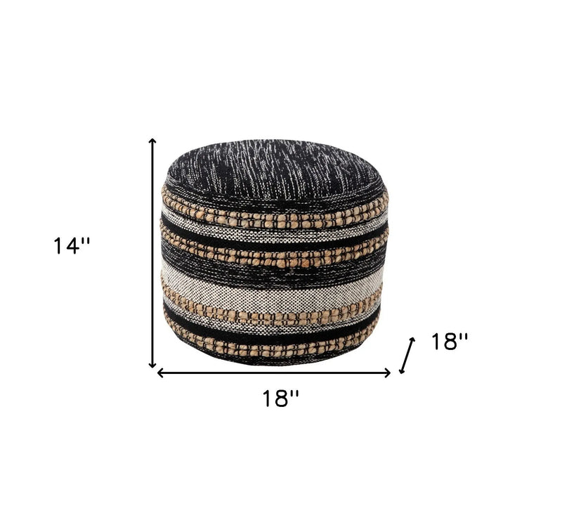 18" x 18" x 14" " Black Pouff Homeroots Living Room
