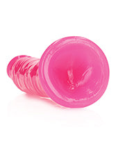 Shots Realrock 8" Slim Dildo Glow In The Dark - Neon Pink - GreatEagleInc