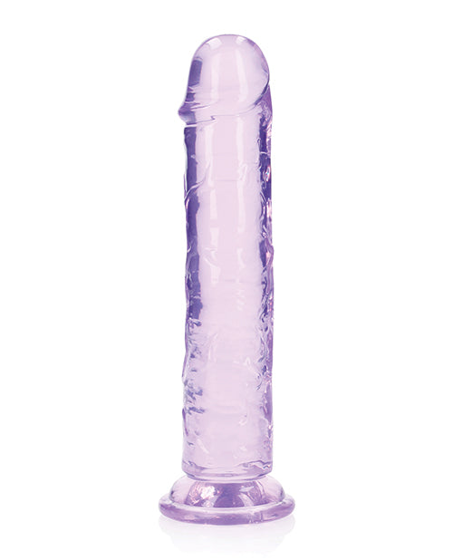 Shots Realrock Crystal Clear 8" Straight Dildo W/suction Cup - Purple - GreatEagleInc