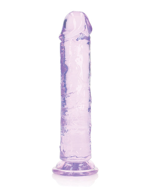 Shots Realrock Crystal Clear 8" Straight Dildo W/suction Cup - Purple - GreatEagleInc