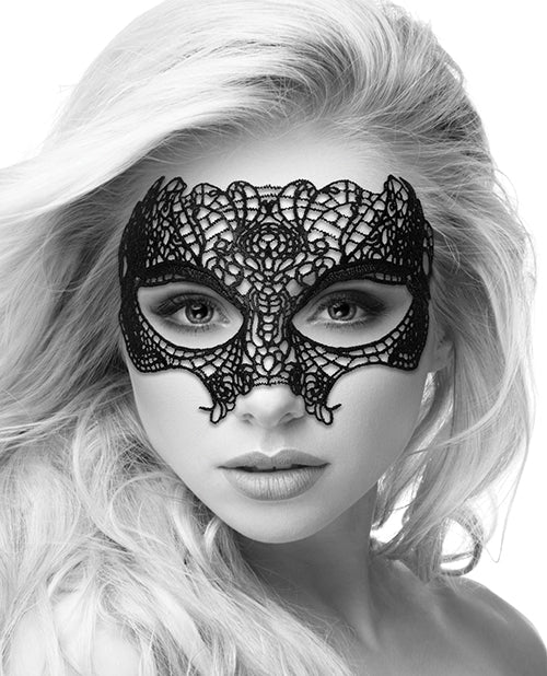 Shots Ouch Black & White Lace Eye Mask - GreatEagleInc