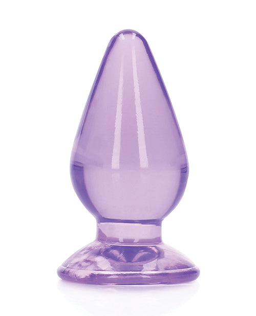 Shots Realrock Crystal Clear 4.5" Anal Plug - Purple - GreatEagleInc