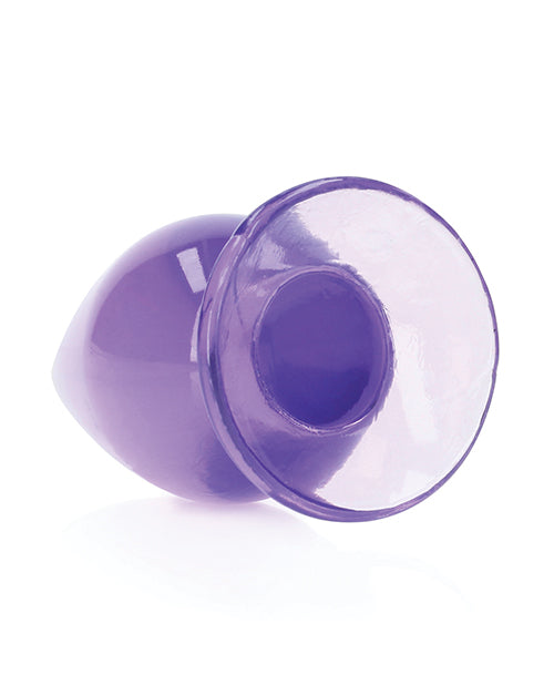 Shots Realrock Crystal Clear 4.5" Anal Plug - Purple - GreatEagleInc