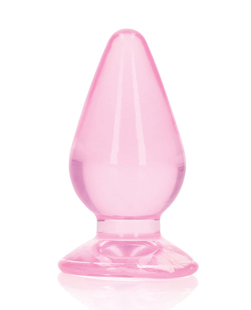 Shots Realrock Crystal Clear 3.5" Anal Plug - Pink - GreatEagleInc