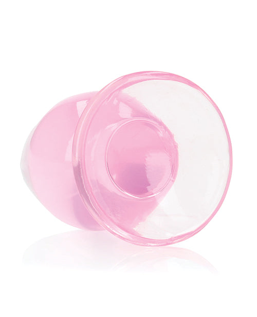 Shots Realrock Crystal Clear 3.5" Anal Plug - Pink - GreatEagleInc