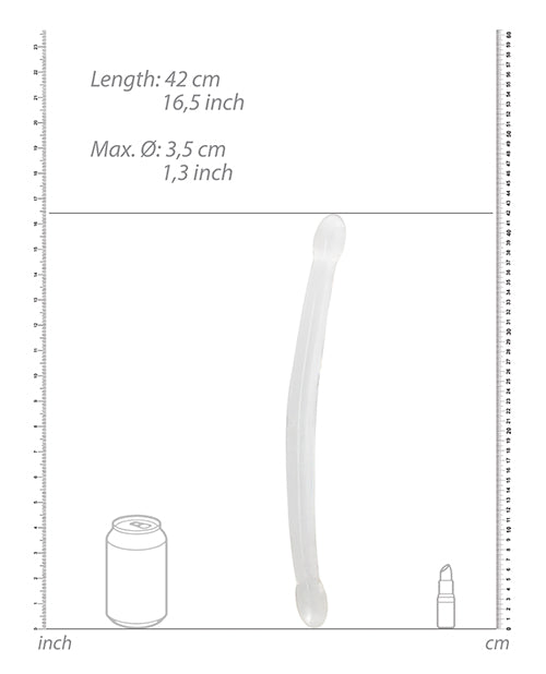 Shots Realrock Crystal Clear 17" Double Dildo - GreatEagleInc