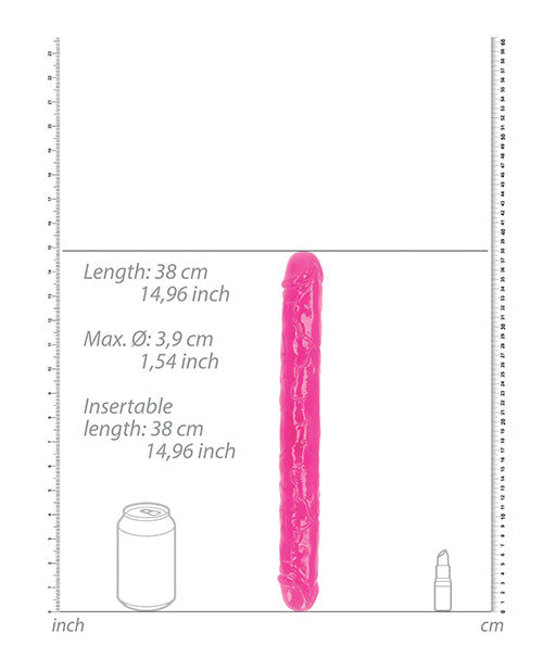 Shots Realrock 15" Double Dong Glow In The Dark - GreatEagleInc