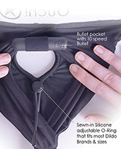 Shots Ouch Vibrating Strap On Hipster - Black - GreatEagleInc