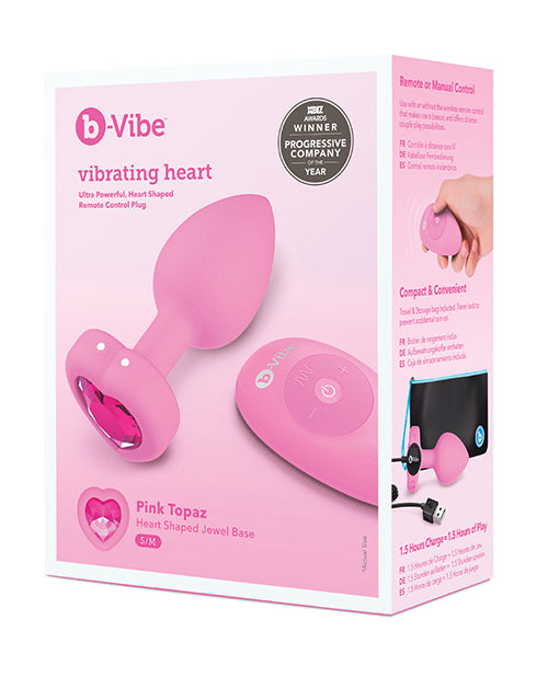 B-vibe Vibrating Heart Plug Pink Small Medium