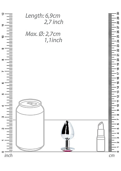 Heart Gem Butt Plug Small Silver Rubellite Pink - GreatEagleInc