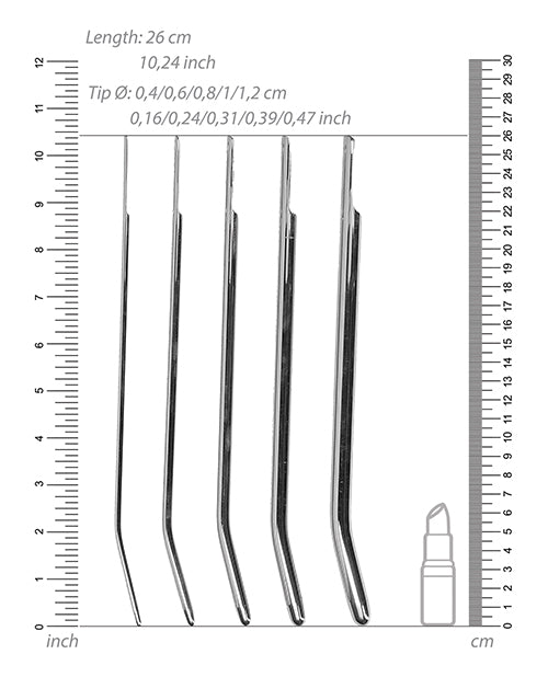 Shots Ouch Urethral Sounding Metal Dilator Set - GreatEagleInc