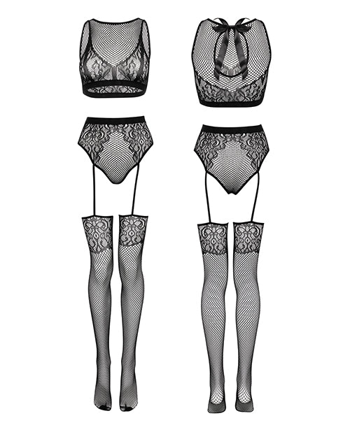 Fifty Shades Of Grey Captivate Lacy Bra Set Black O/s - GreatEagleInc