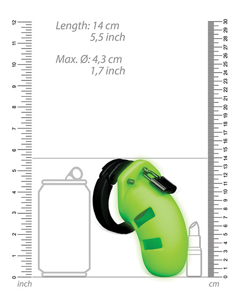 Shots Ouch 3.5" Model 20 Cock Cage - Glow In The Dark - GreatEagleInc