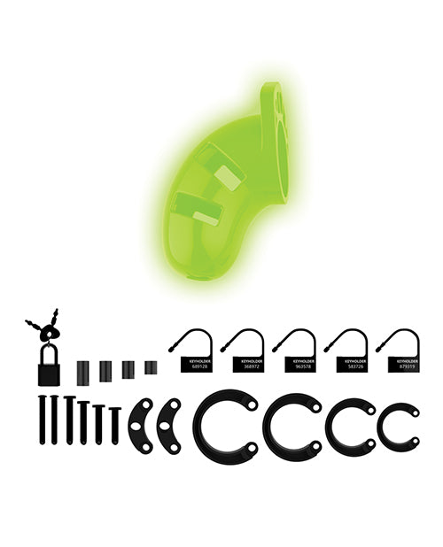 Shots Ouch 3.5" Model 20 Cock Cage - Glow In The Dark - GreatEagleInc