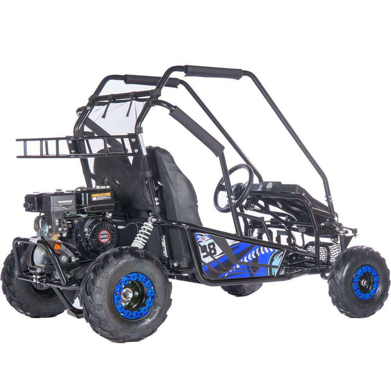Mototec Mud Monster Xl 212cc 2 Seat Go Kart Full Suspension Blue - Apparel & Accessories