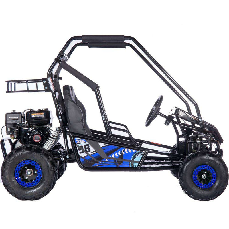 Mototec Mud Monster Xl 212cc 2 Seat Go Kart Full Suspension Blue - Apparel & Accessories
