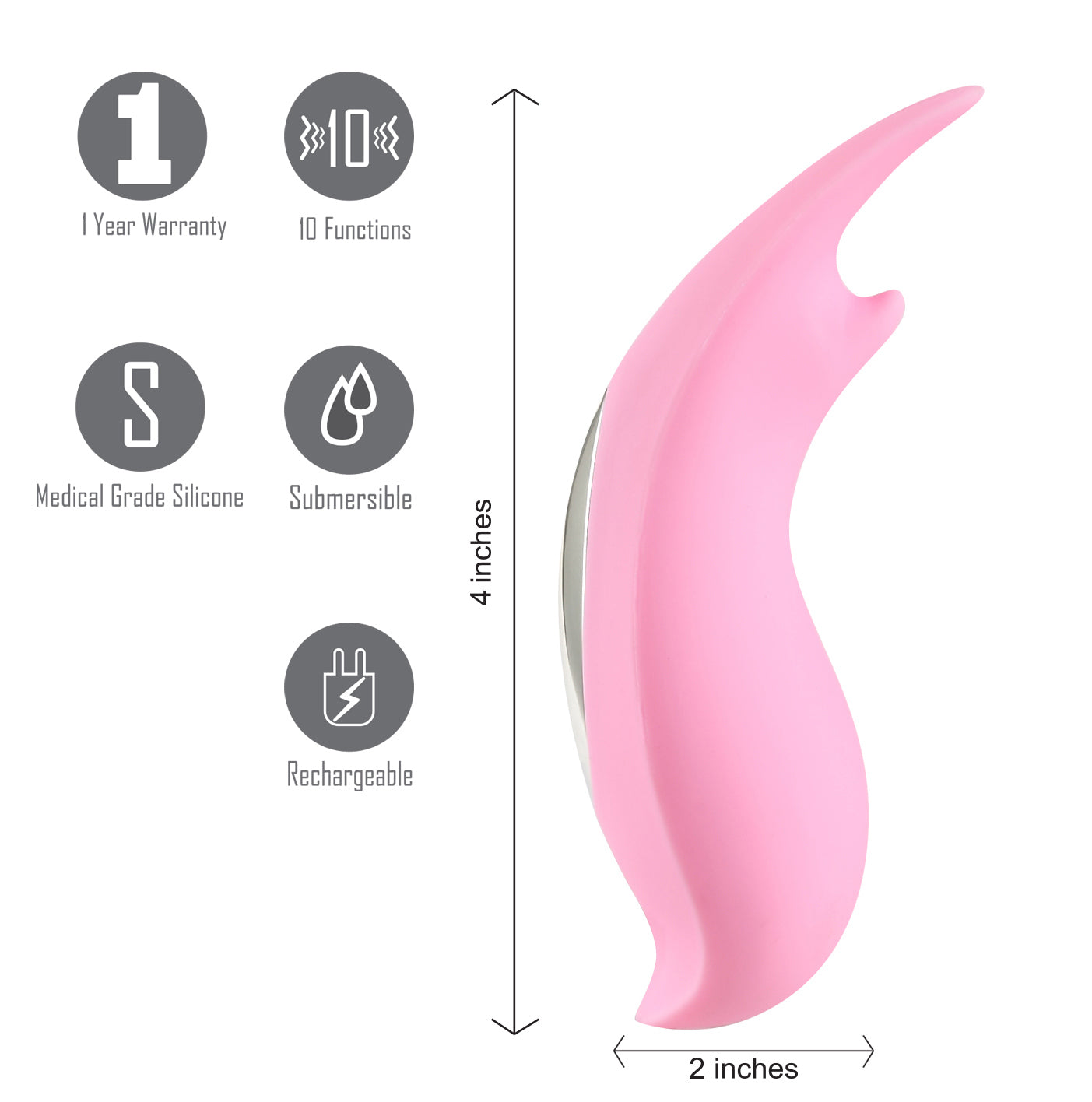 Sera Clitoral Lay-on Bullet Vibrator - Pink - GreatEagleInc