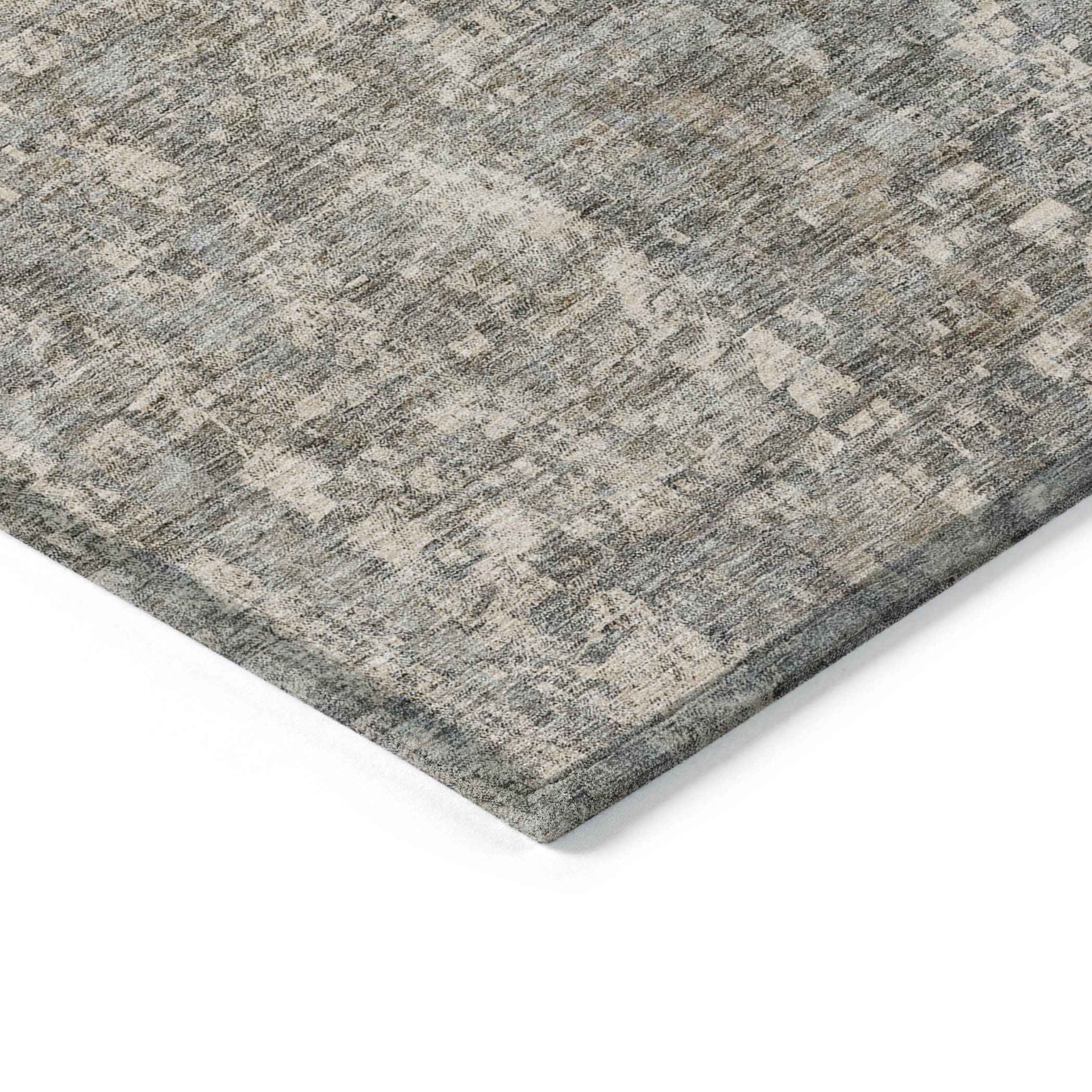 9' X 12' Beige Gray And Taupe Abstract Washable Indoor Outdoor Area Rug