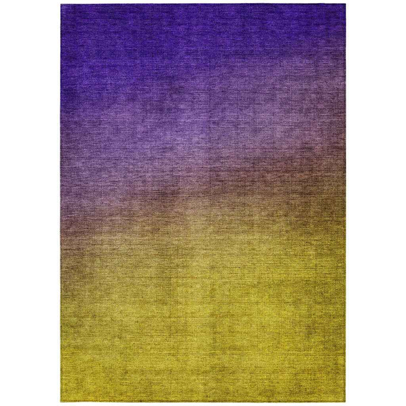 3' X 5' Purple Gold And Blue Ombre Washable Indoor Outdoor Area Rug