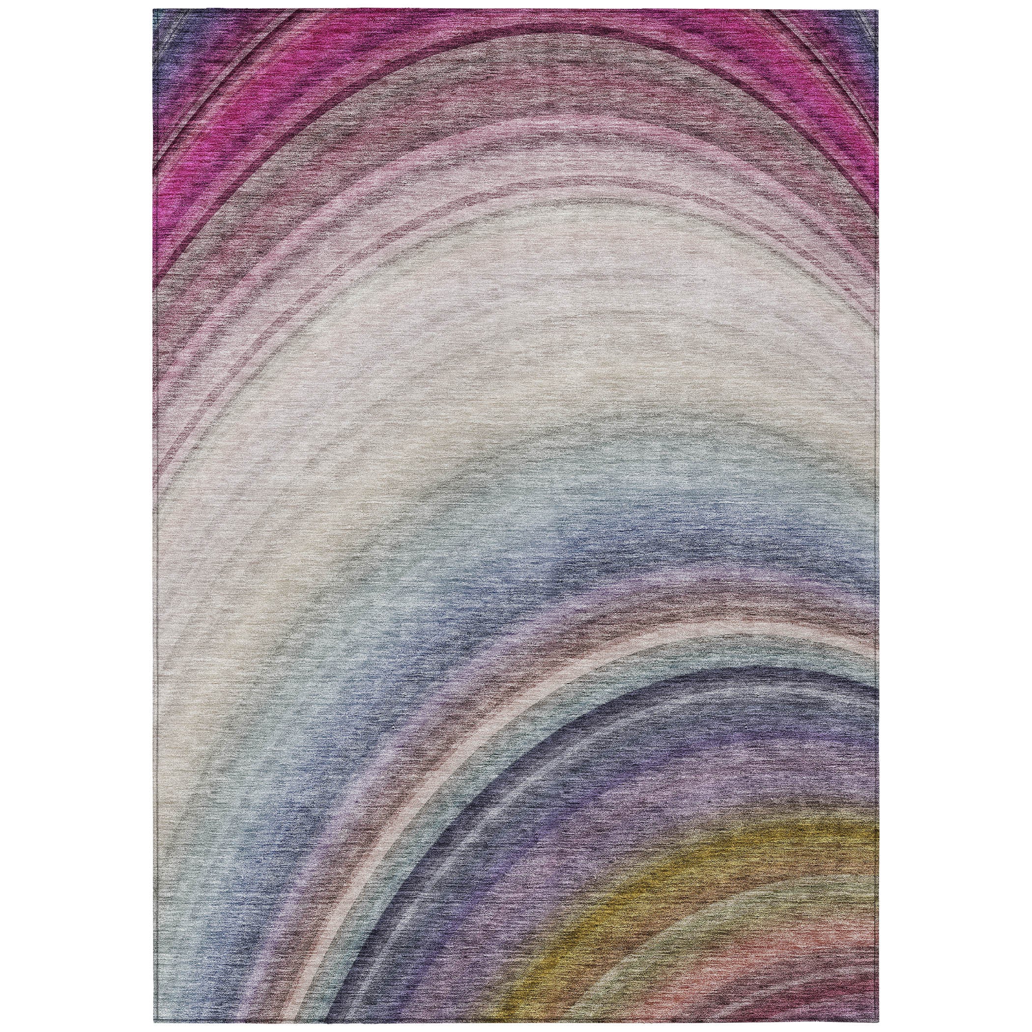 3' X 5' Beige Purple And Ivory Abstract Washable Indoor Outdoor Area Rug - Sports & Outdoor