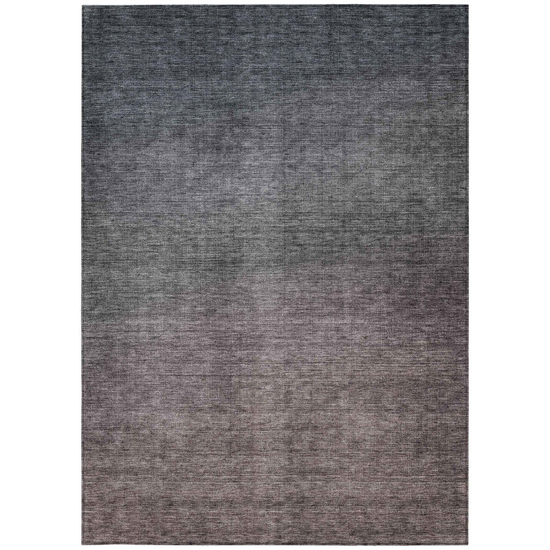 9' X 12' Gray Charcoal And Brown Ombre Washable Indoor Outdoor Area Rug