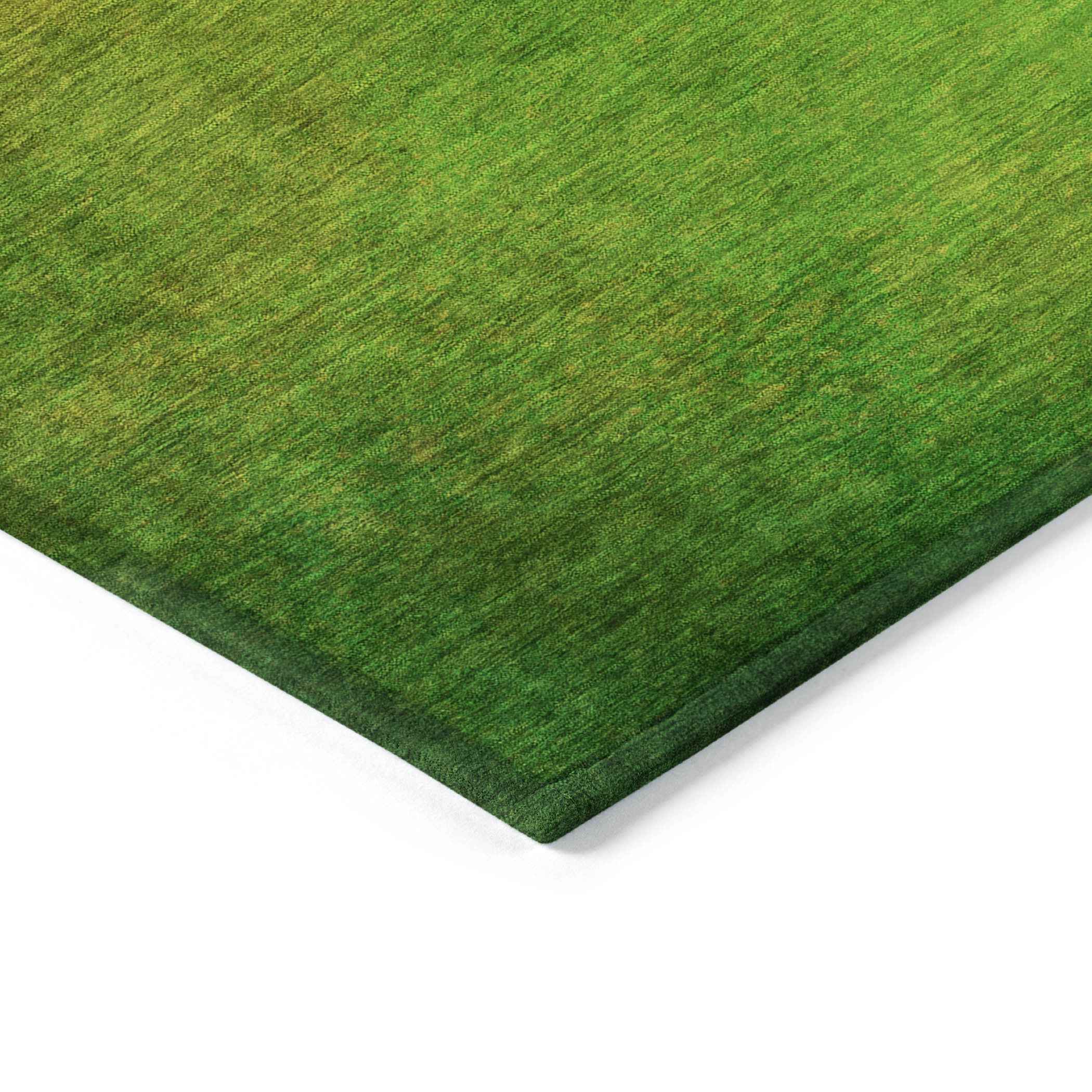 9' X 12' Terra Cotta Gold And Green Ombre Washable Indoor Outdoor Area Rug