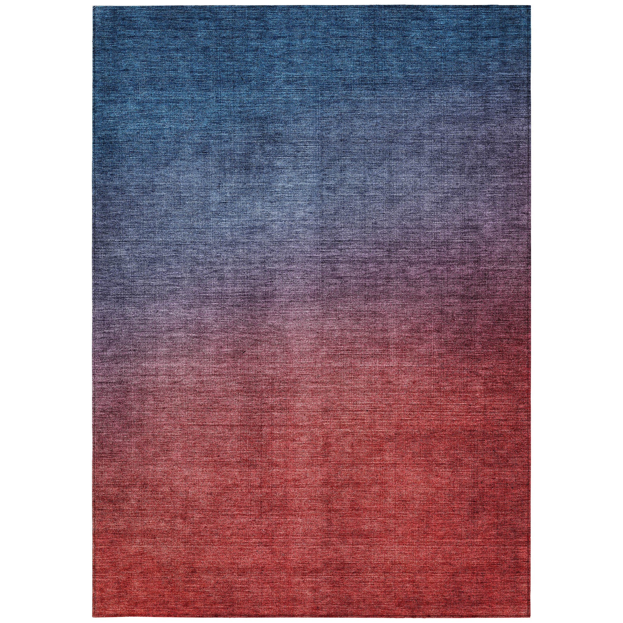 5' X 8' Navy Blue Red And Eggplant Ombre Washable Indoor Outdoor Area Rug - Sports & Outdoor
