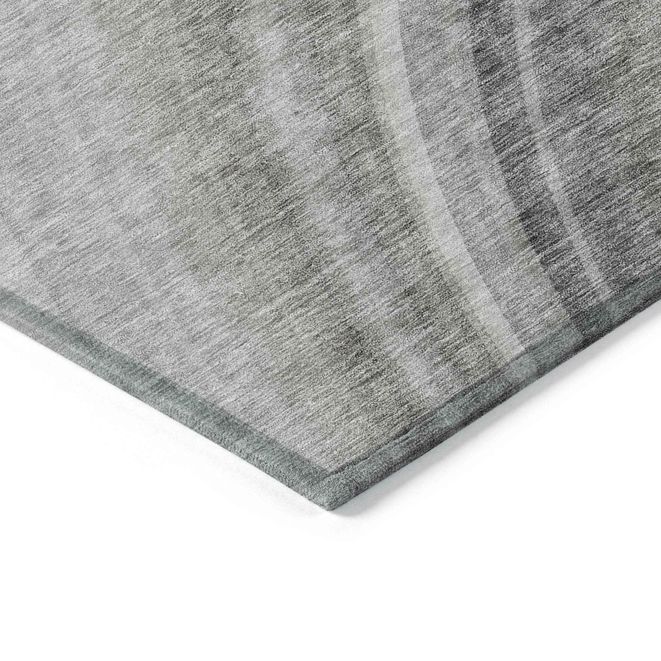 9' X 12' Gray Silver And Beige Abstract Washable Indoor Outdoor Area Rug