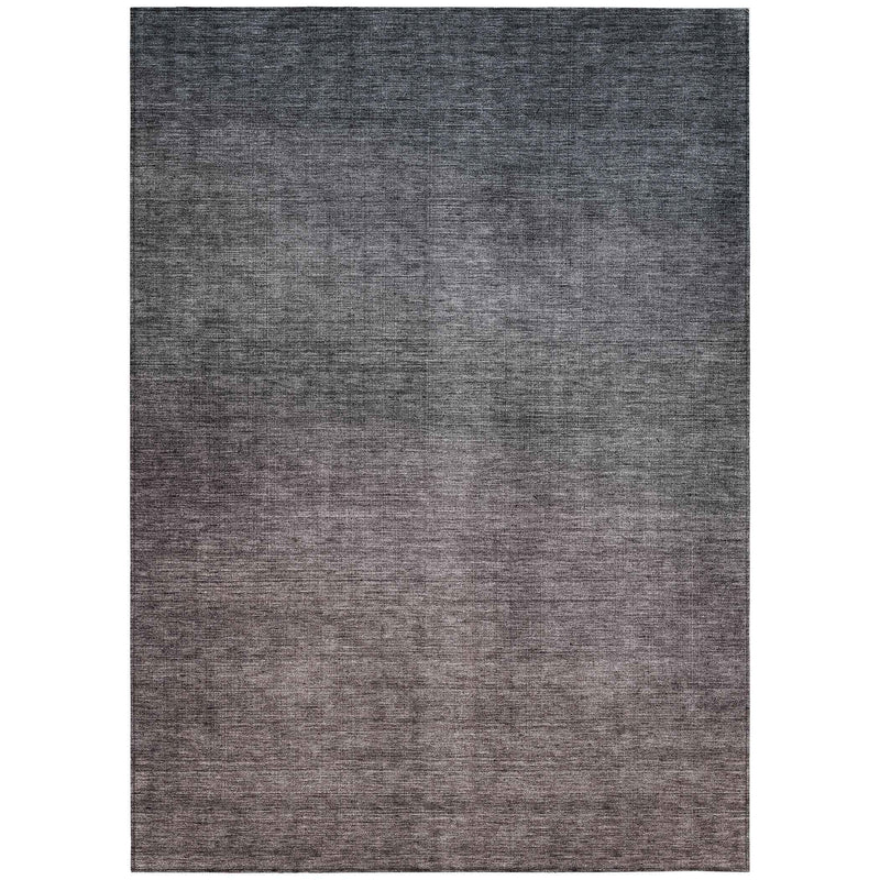 10' X 14' Gray Charcoal And Brown Ombre Washable Indoor Outdoor Area Rug