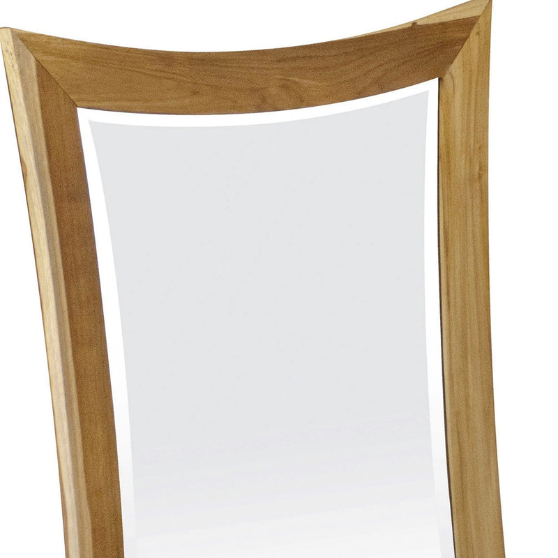 35" Brown Abstract Wood Framed Bathroom Vanity Mirror - Bed & Bath